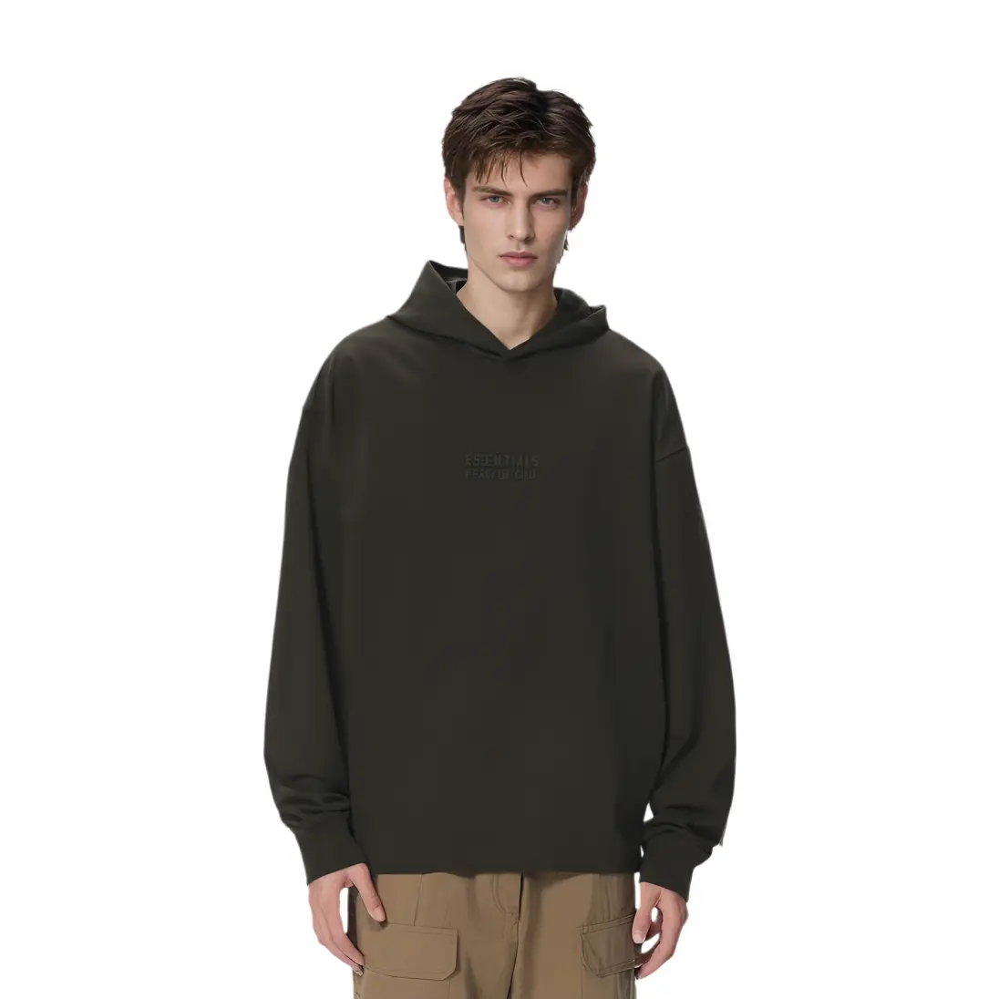 Свитшот Drop2 SS23 Мужской Светло-черный Fear Of God Essentials — фото 4