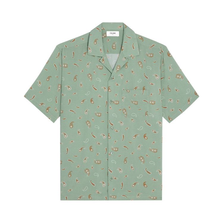 

Рубашка CELINE Bowling Shirt, Sage/Cream/Tobacco