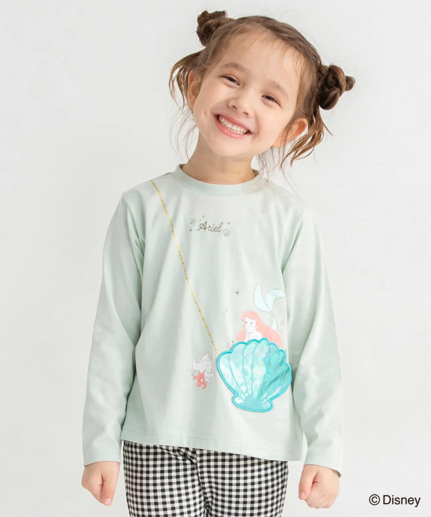 Детская футболка с длинным рукавом branshes DisneyCollection с принтом Ариэль светло-зелёная