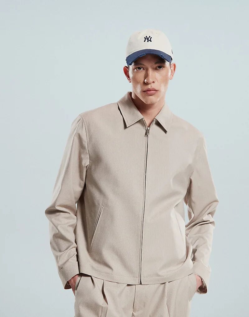 

Элегантная куртка-харрингтон ASOS DESIGN бежевого цвета с микротекстурой, Бежевый, Элегантная куртка-харрингтон ASOS DESIGN бежевого цвета с микротекстурой