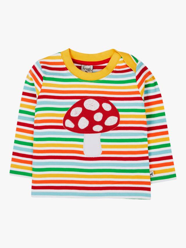 

Детский топ Orion с хлопковым аппликацией Frugi, Rainbow Breton/Fun-guy