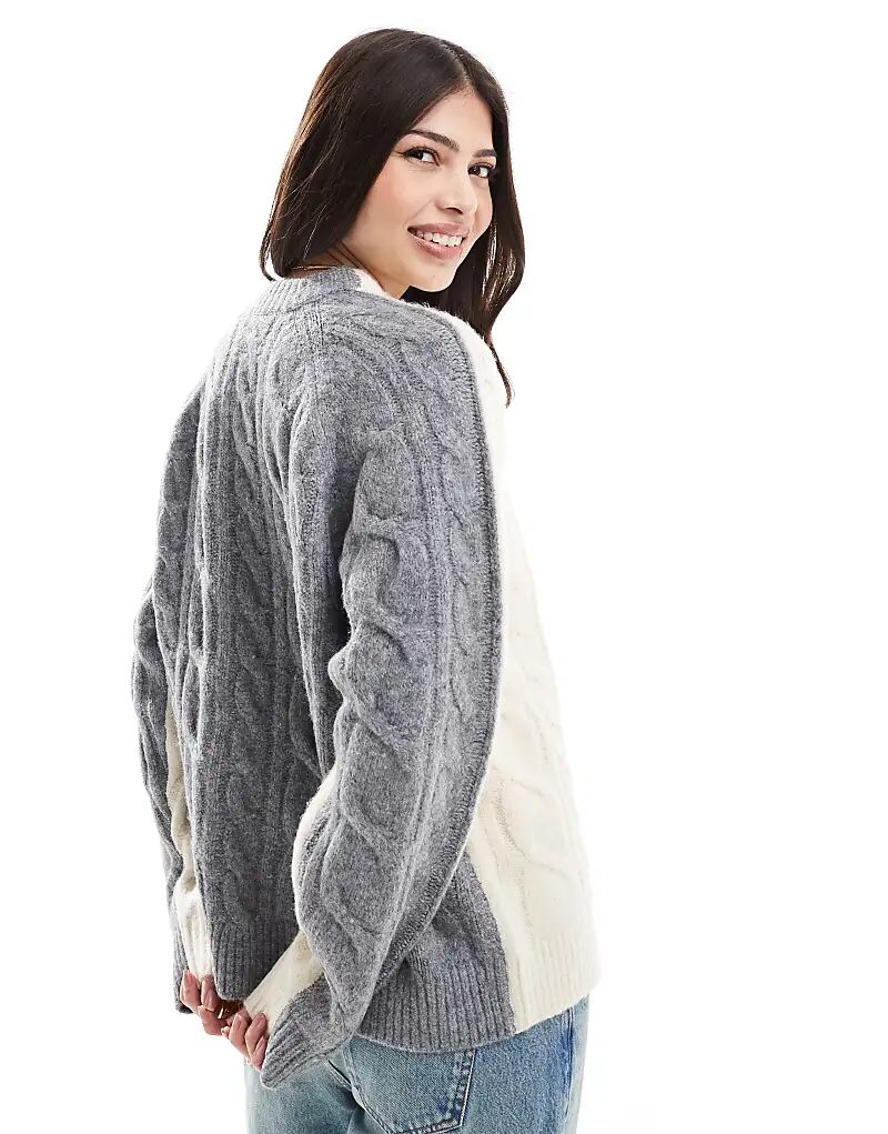 

Джемпер с косами ASOS DESIGN в кремово-угольной цветовой гамме