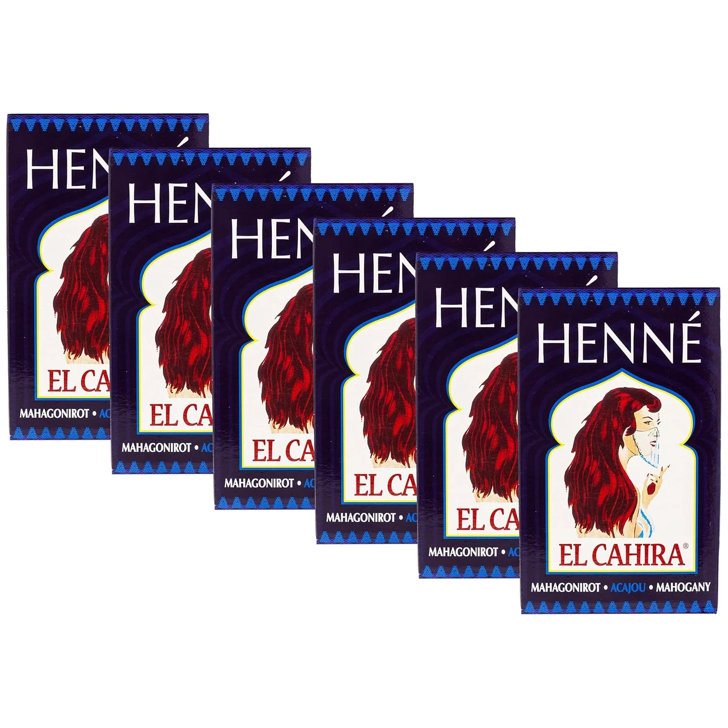 Набор хны El Cahira Mahogany Red, 6 упаковок по 85 г Generisch