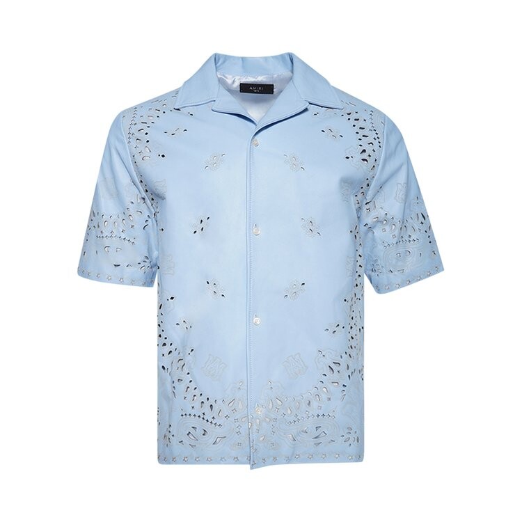 

Рубашка Amiri Bandana Laser Camp Shirt, цвет Cerulean