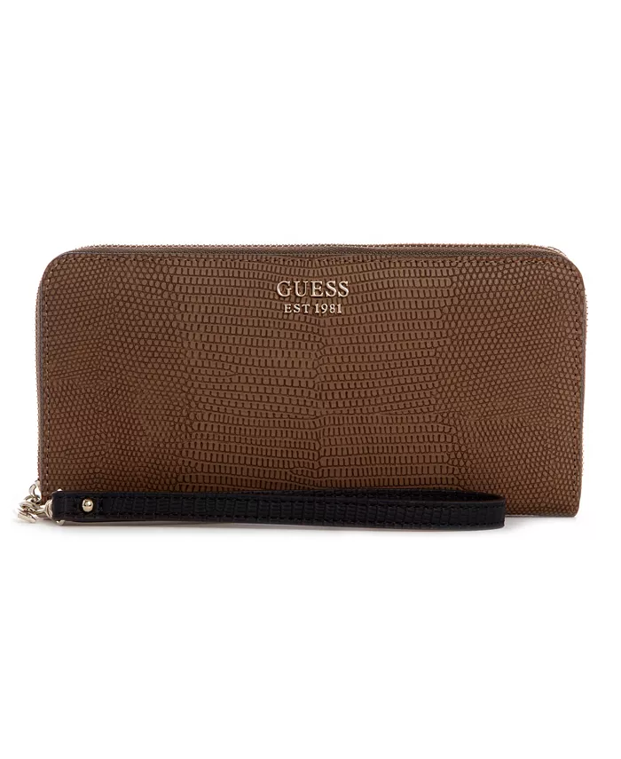 

Кошелек Lyndi Large Zip Around GUESS, коричневый
