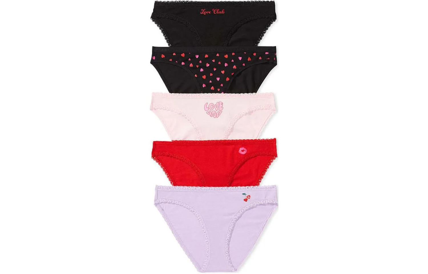 Victoria's Secret Женские трусики 5 штук, ассорти цветов