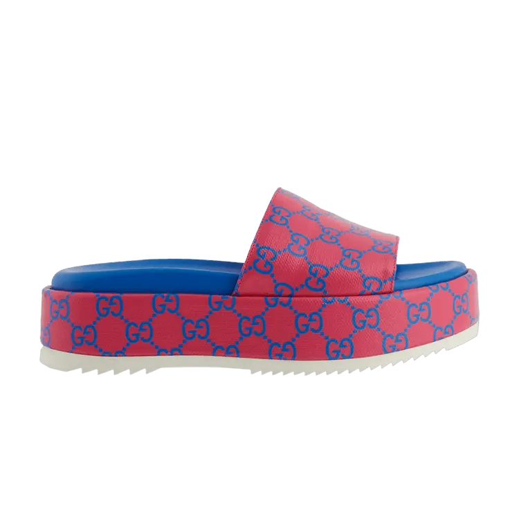 Сандалии Gucci Wmns GG Platform Sandal Fuchsia Blue, розовый