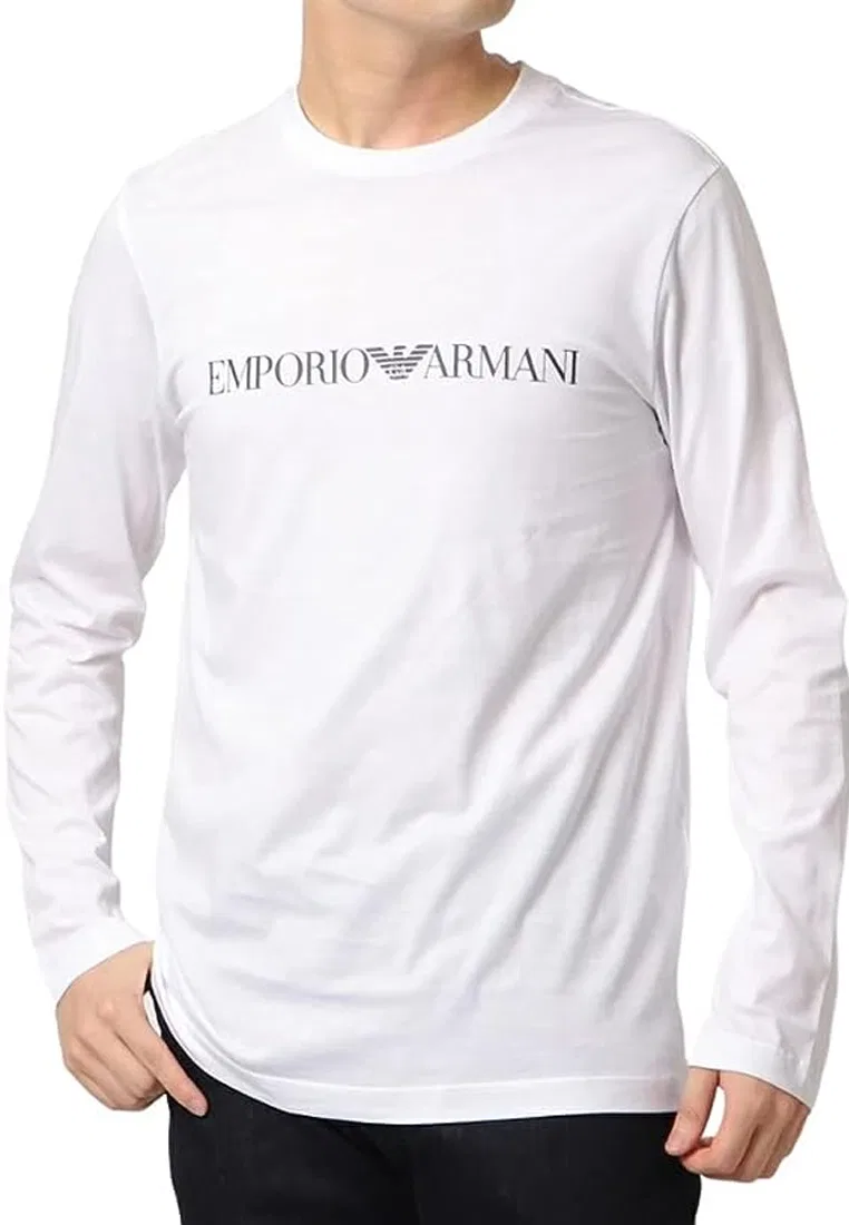 Футболка с длинным рукавом, белая, 8N1TN8 1JPZZ Emporio Armani — фото 3