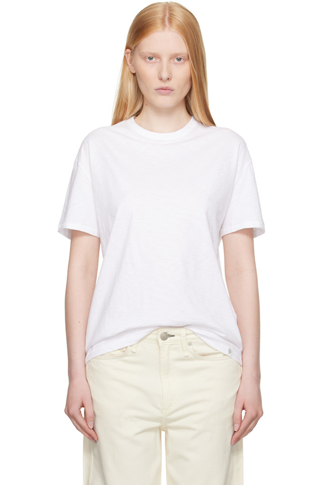 

Мини-футболка бойфренд с эффектом слаба Rag & Bone, белый
