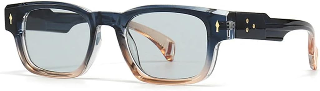 

Ретро квадратные солнцезащитные очки для женщин, модные градиентные очки с защитой от УФ-излучения UV400, модные очки для мужчин с заклепками, в стиле панк UATXTAU, Blue Light Grey