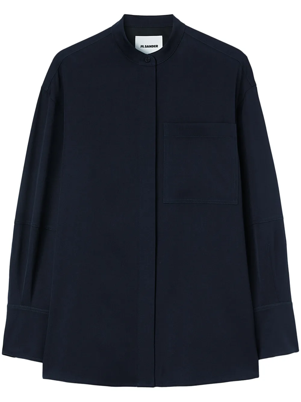 

Рубашка без воротника JIL SANDER, синий