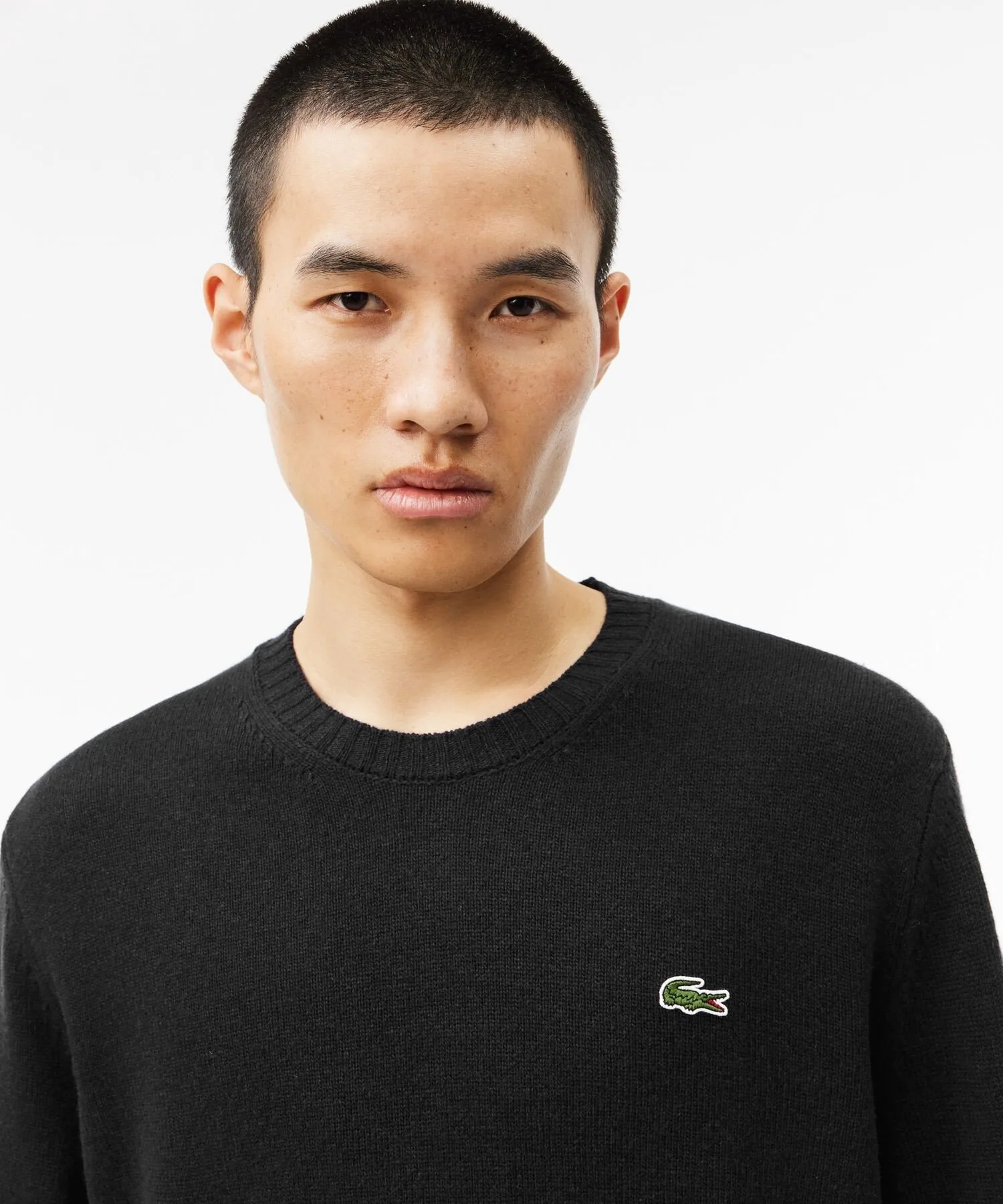 Вязаный шерстяной свитер LACOSTE, Black — фото 2