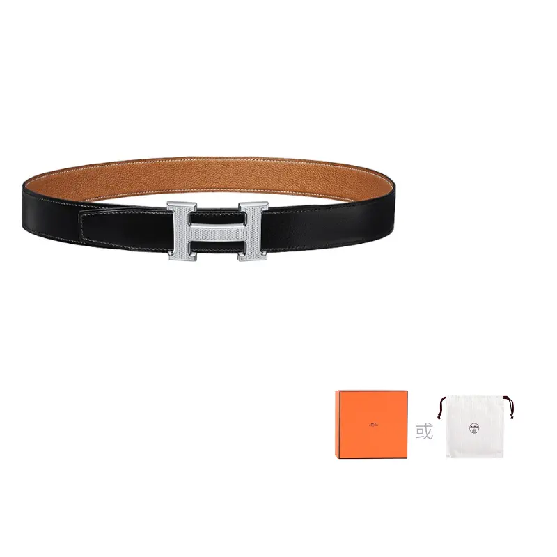 

HERMES Кожаный ремень мужской 3.2 см, Black