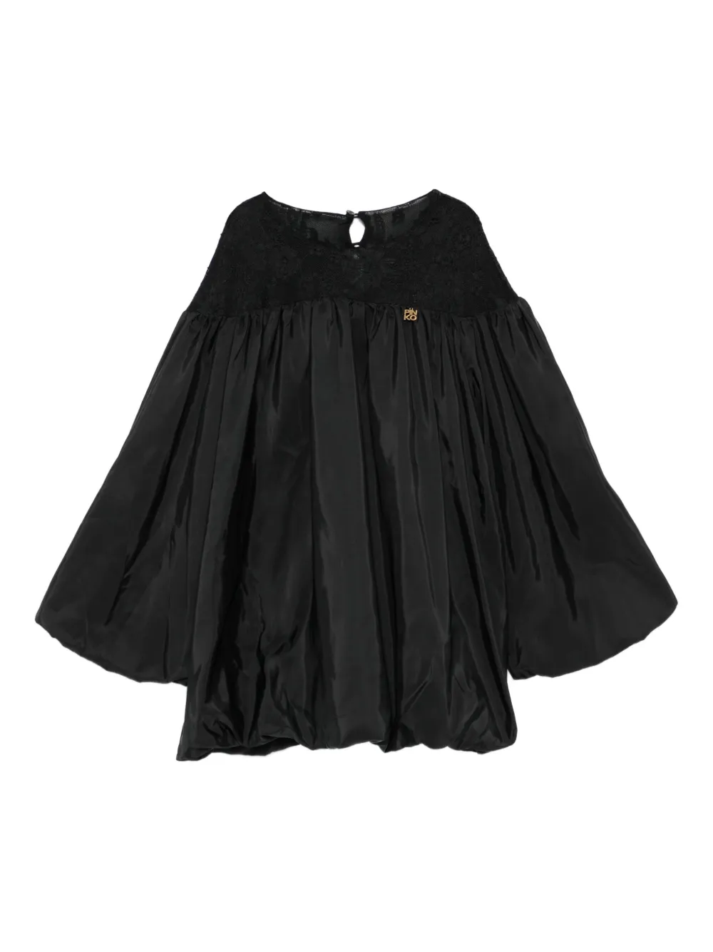 

Платье с кружевными вставками Pinko Kids, черный