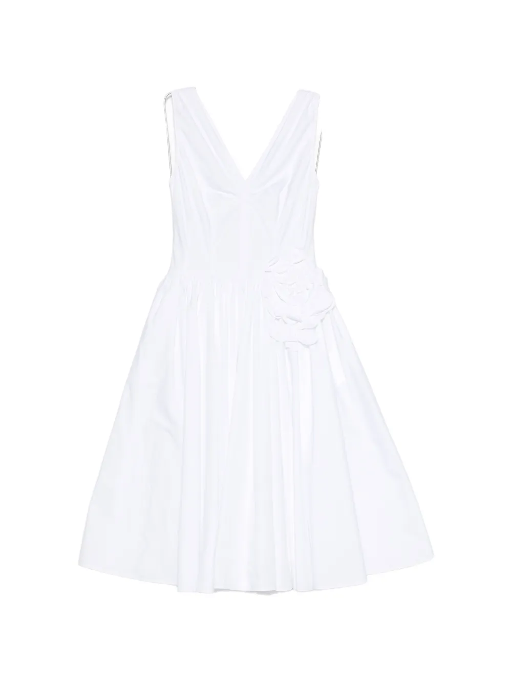 

Миди-платье с цветочным принтом и V-образным вырезом Prada, белый