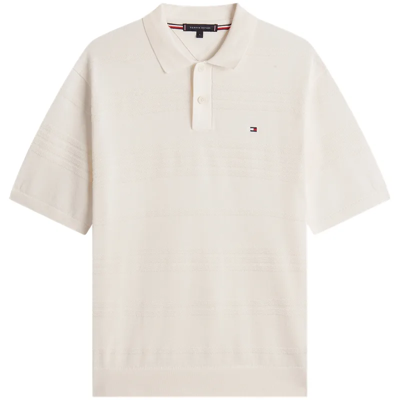 Трикотажный кардиган мужской с лацканами Tommy Hilfiger, Ecru Z00
