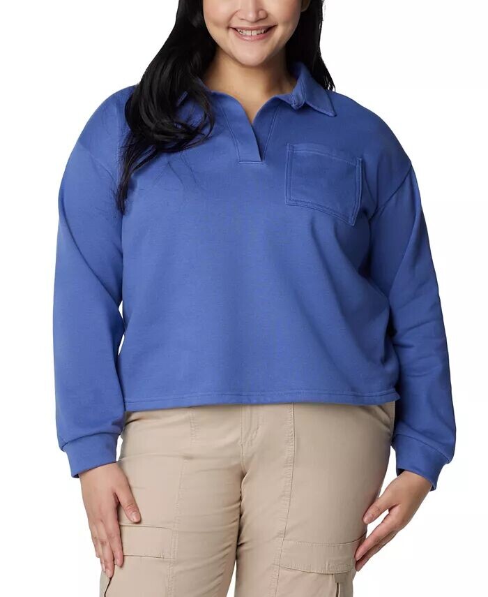 

Топ с длинными рукавами и воротником Trek™ Plus Size Columbia, фиолетовый