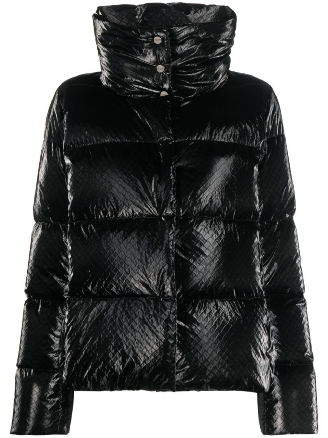 

Herno snakeskin-effect padded jacket, черный