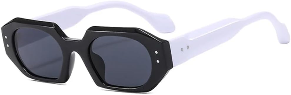 

Солнцезащитные очки с защитой от УФ-излучения UV400 | Маленькая оправа, панк-стиль, яркие линзы | Для женщин и мужчин, для занятий спортом на открытом воздухе и вождения DSVIGF, Blackwhite-black