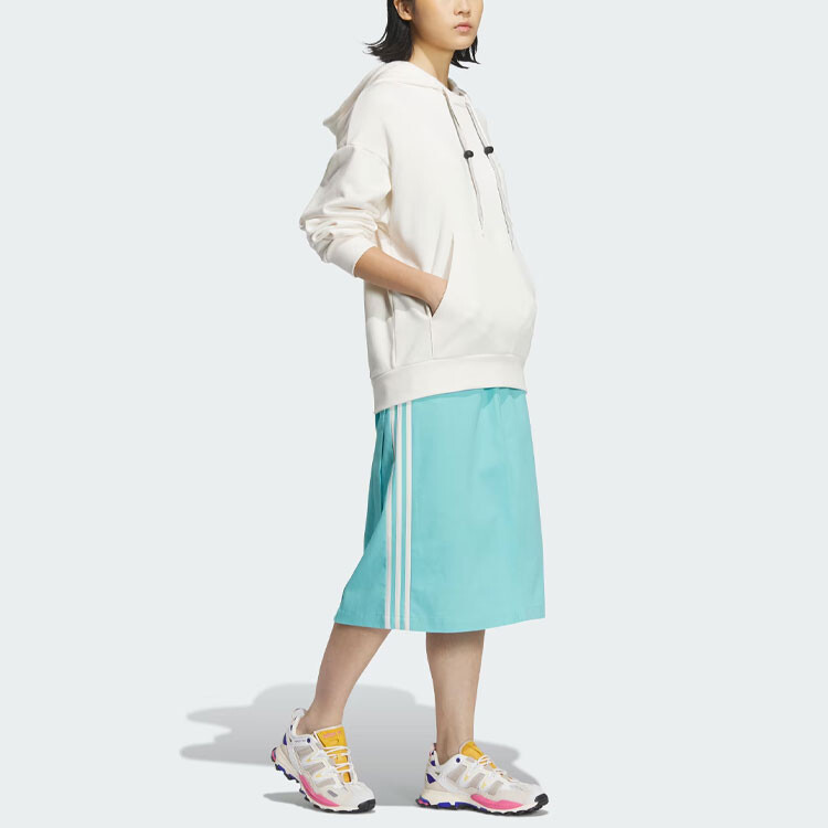 Повседневная длинная юбка женская мятно-зеленая Adidas Originals — фото 4