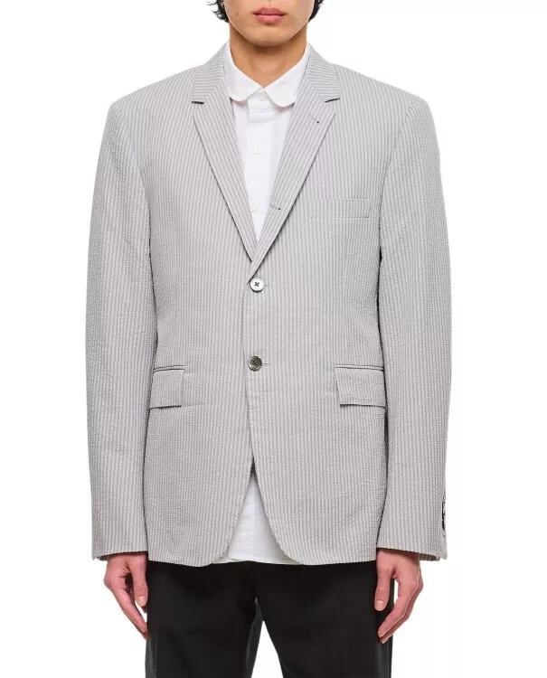 

Классическая куртка из хлопкового сирсакера Thom Browne, серый