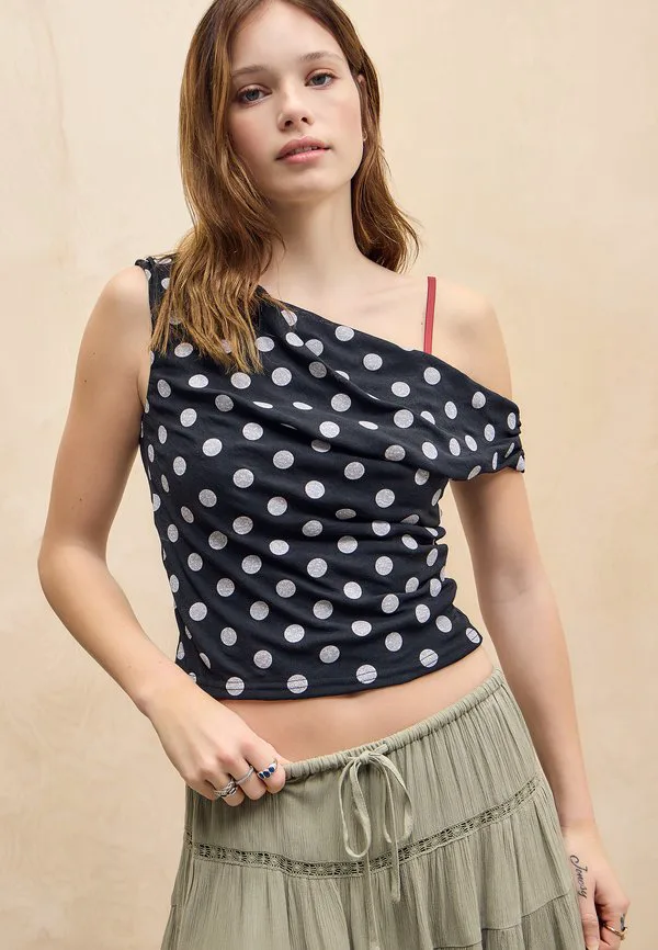 

Футболка с принтом fia в горошек Bdg Urban Outfitters, Black, Черный, Футболка с принтом fia в горошек Bdg Urban Outfitters, Black