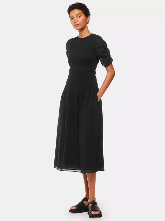 

Платье Whistles Avery Smocked Midi, черный