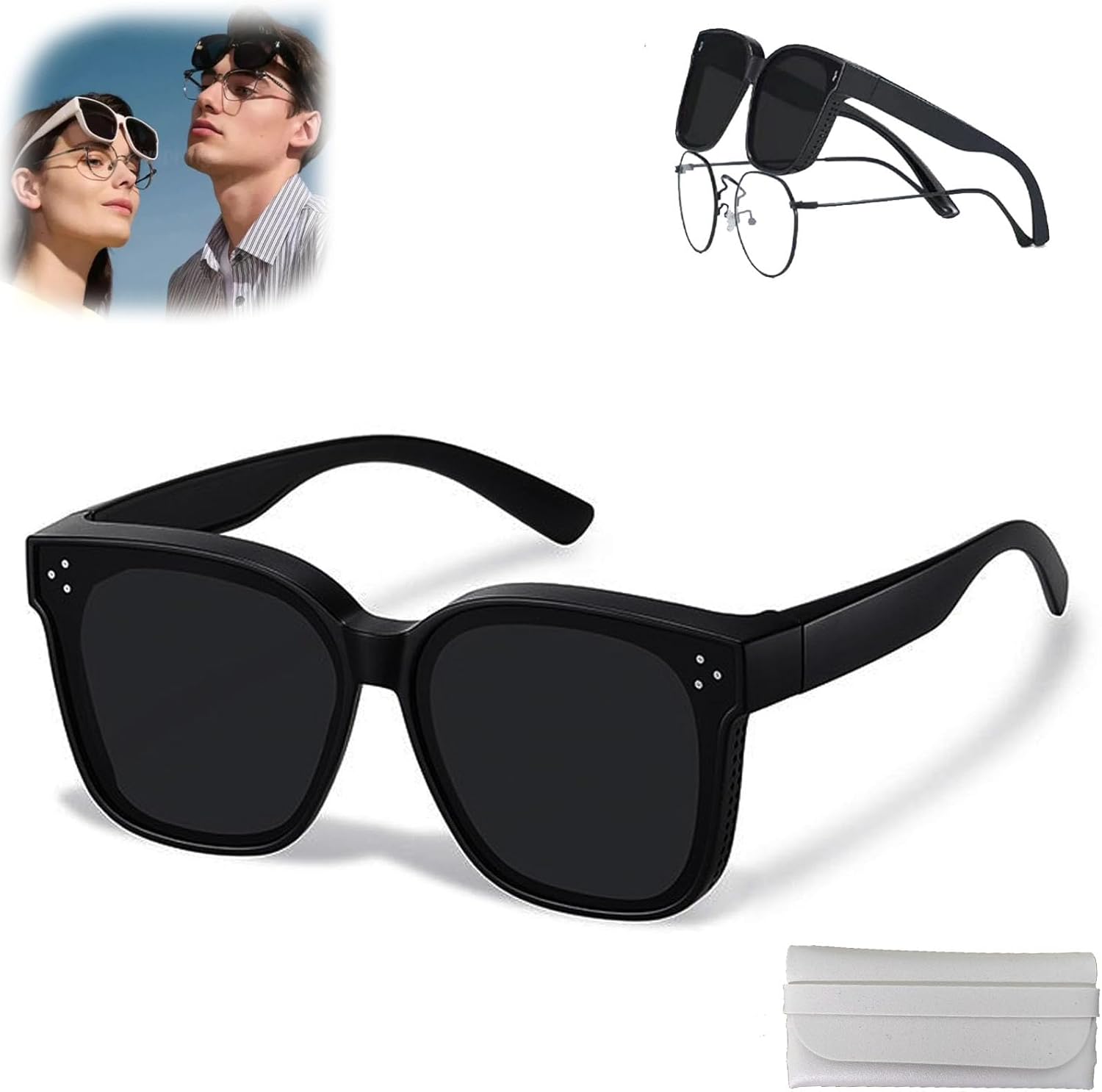 

Универсальные модели солнцезащитных очков для близорукости — защитные линзы UV400, поляризованные солнцезащитные очки с защитой от ультрафиолетового блика lunhaifi, Bright Black