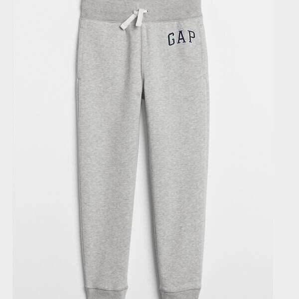 

Флисовые джоггеры с вышитым логотипом Gap, серый