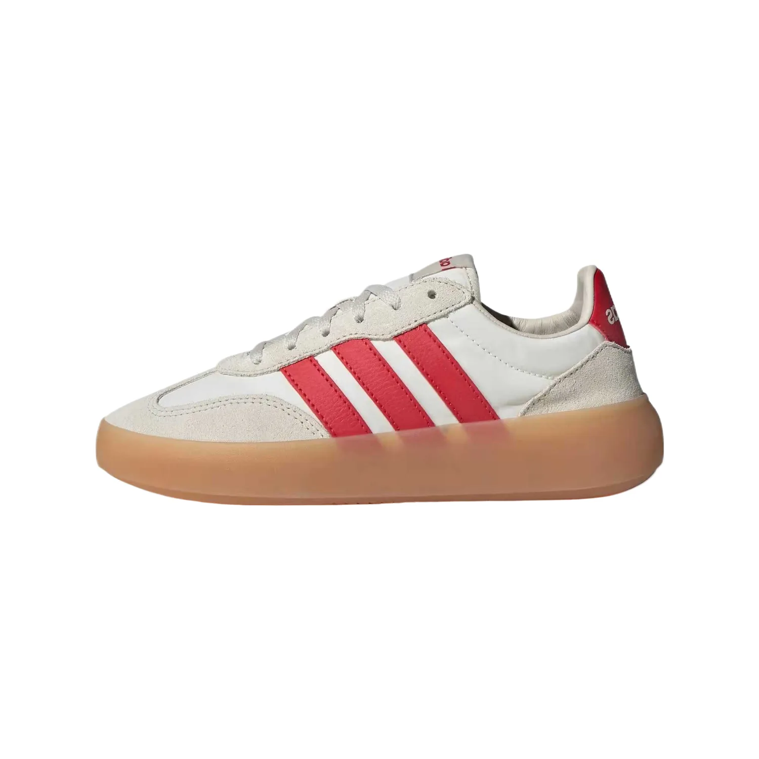Adidas Barrada Decode кожаные и замшевые низкие детские тренировочные туфли ecru/bright red