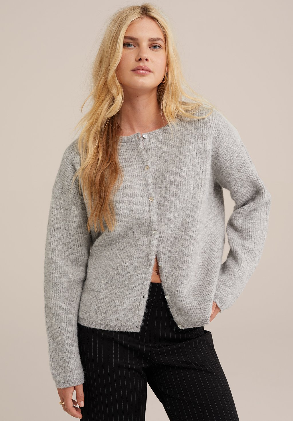 

Кардиган WE Fashion, светло-серый