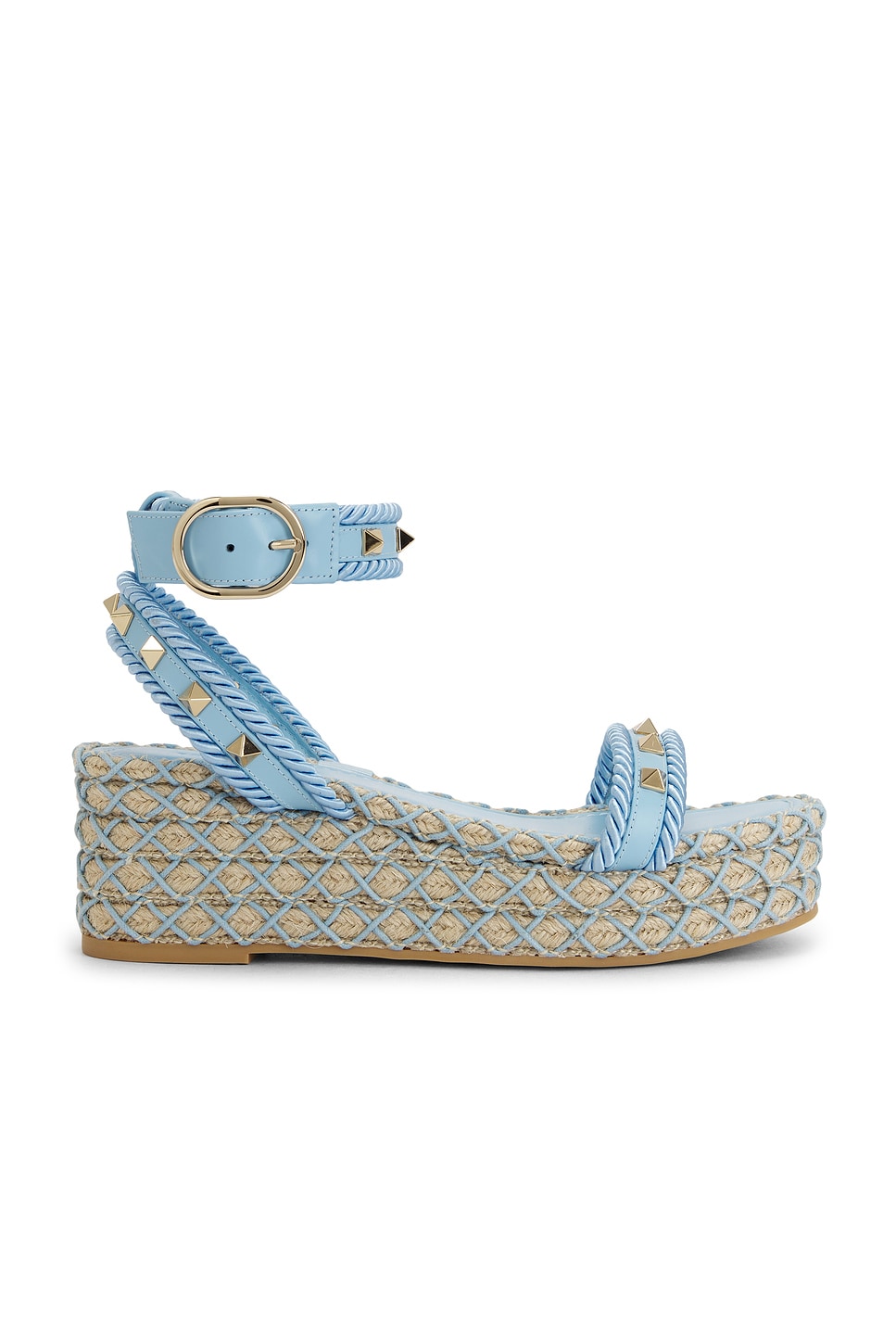 Эспадрильи на платформе Rockstud Torchon Valentino Garavani, Baltic Sea & Naturale