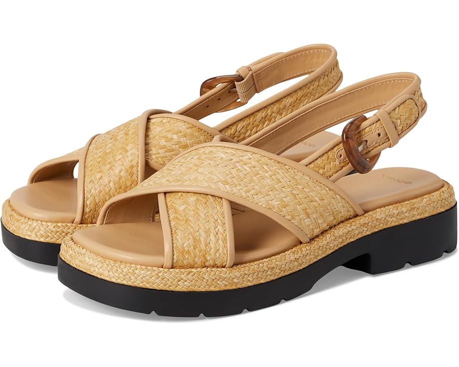 Туфли Vince Helena Raffia Slingback Sandals, цвет Toasted Wheat Raffia