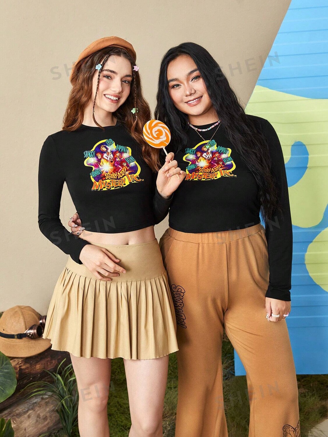 

Футболка укороченная Shein Plus, черный