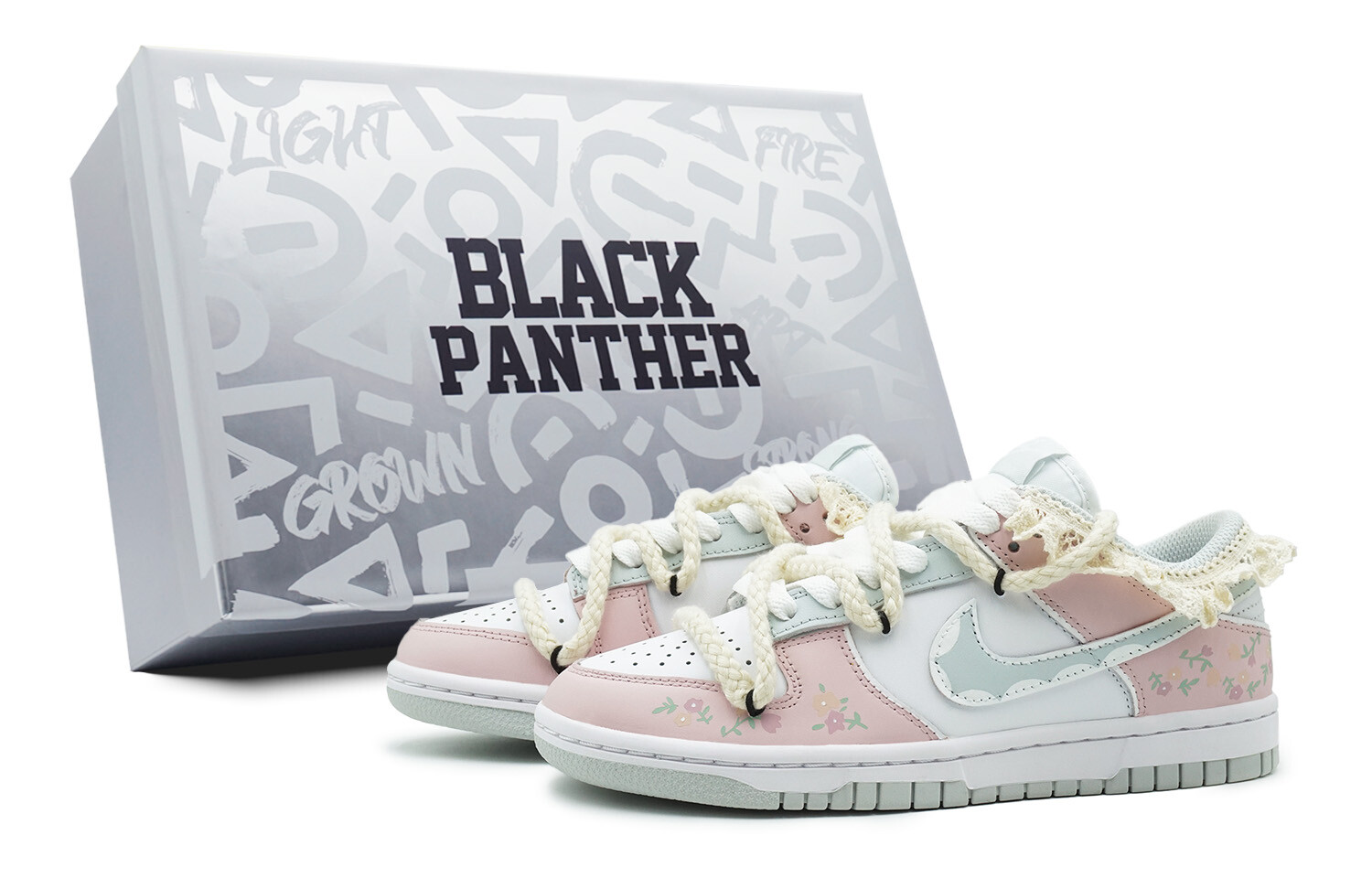 

Кроссовки Nike Dunk Skateboarding Shoes Women's Low-top Pink/white/blue, розовый