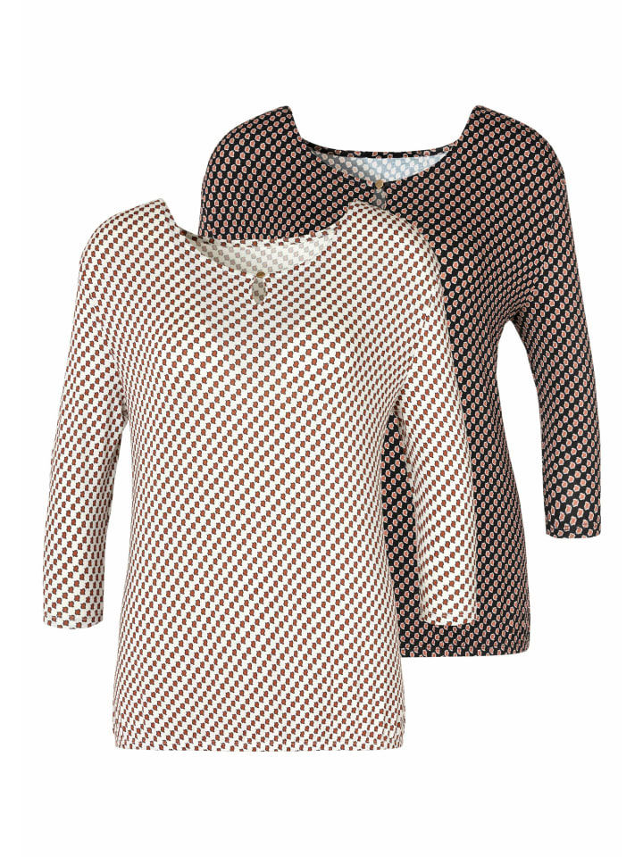 

Vivance Футболка с круглым вырезом белого и черного цвета, Черный, Vivance Футболка с круглым вырезом белого и черного цвета