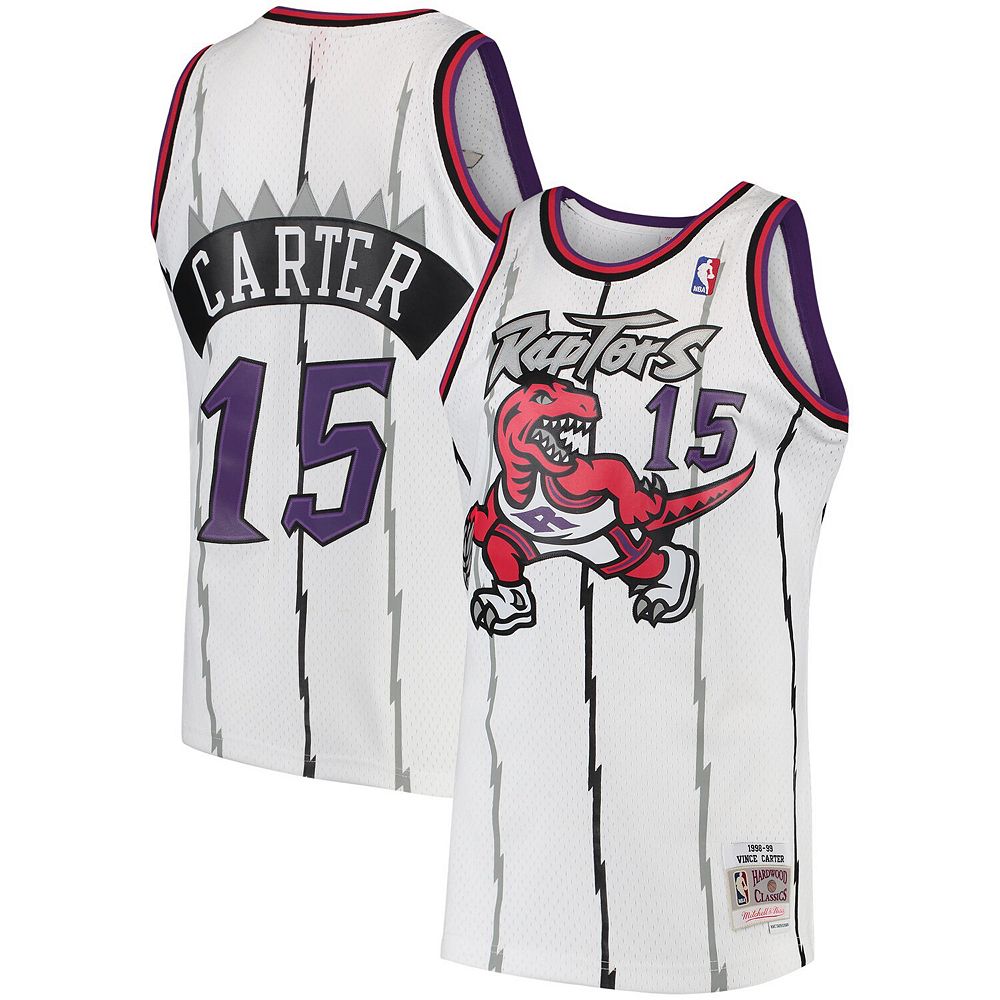 

Мужская белая майка Mitchell & Ness Vince Carter Toronto Raptors Hardwood Classics Swingman, цвет Rpt White