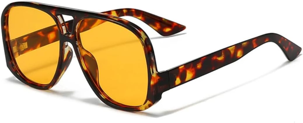 

Солнцезащитные очки с защитой UV400 | Увеличенная оправа, цветные линзы | Для женщин и мужчин, для занятий спортом на открытом воздухе и вождения DSVIGF, Leopard Orange