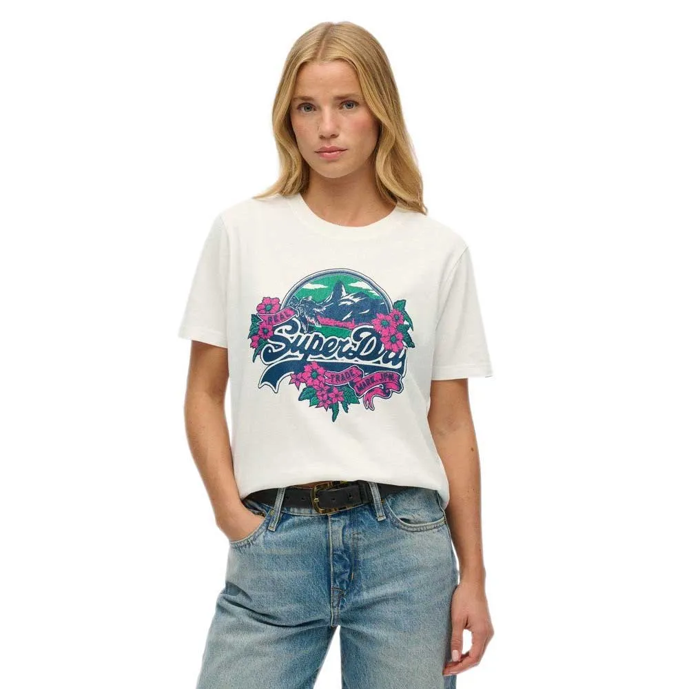 

Футболка с коротким рукавом Superdry Floral, белый