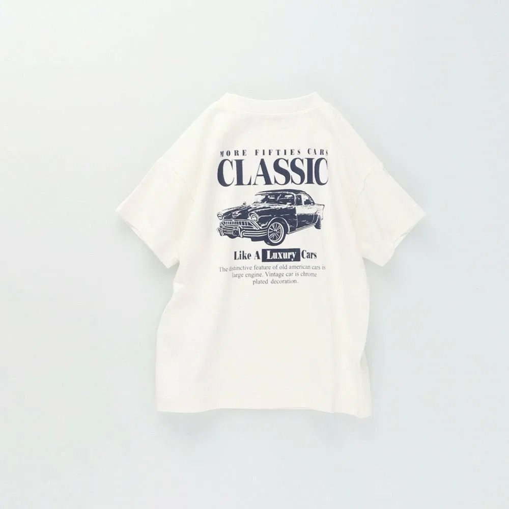 Футболка с коротким рукавом с разнообразными графическими принтами Branshes, 02: White_Classic Car — фото 2
