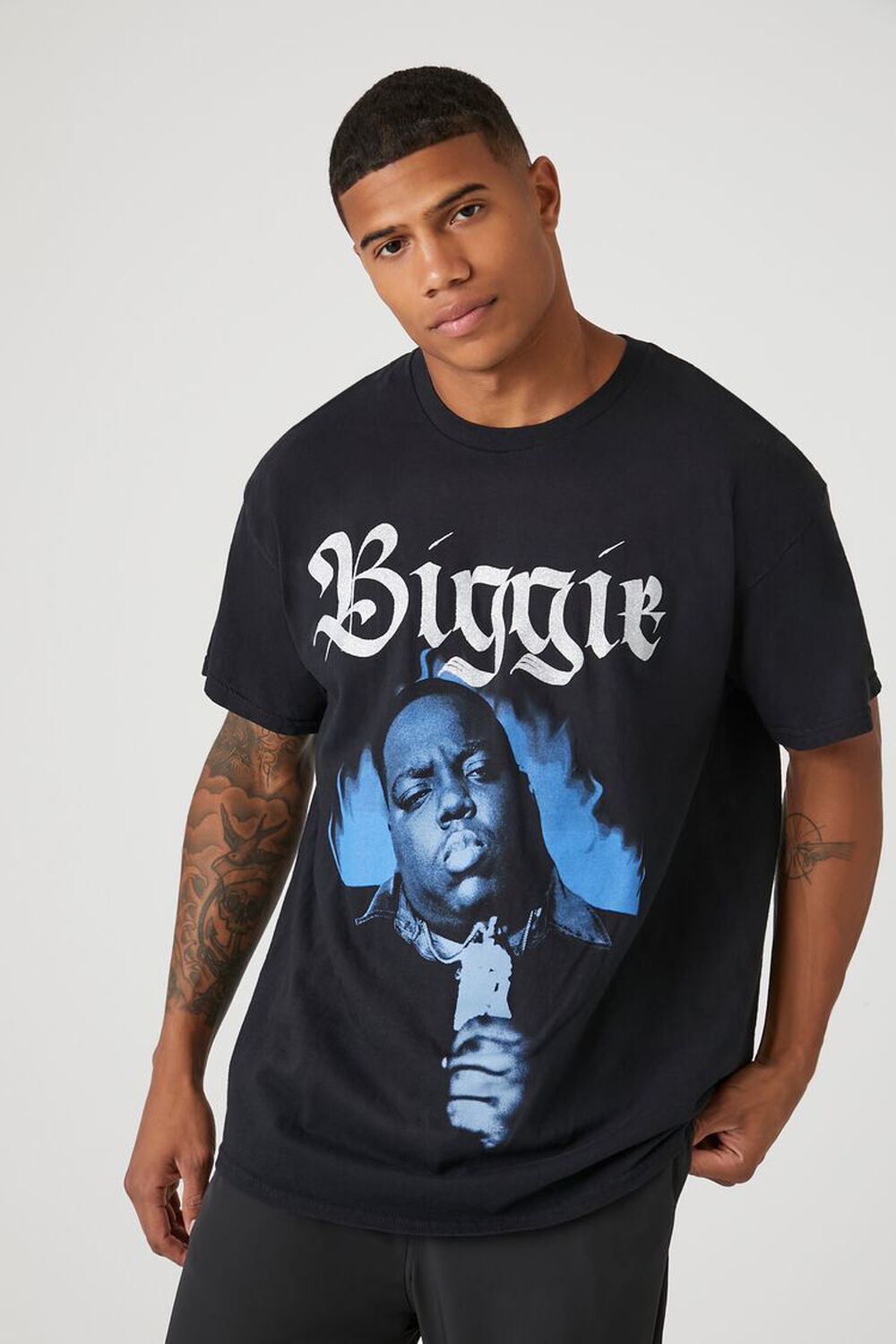 

Футболка Biggie с графическим рисунком Forever 21, черный