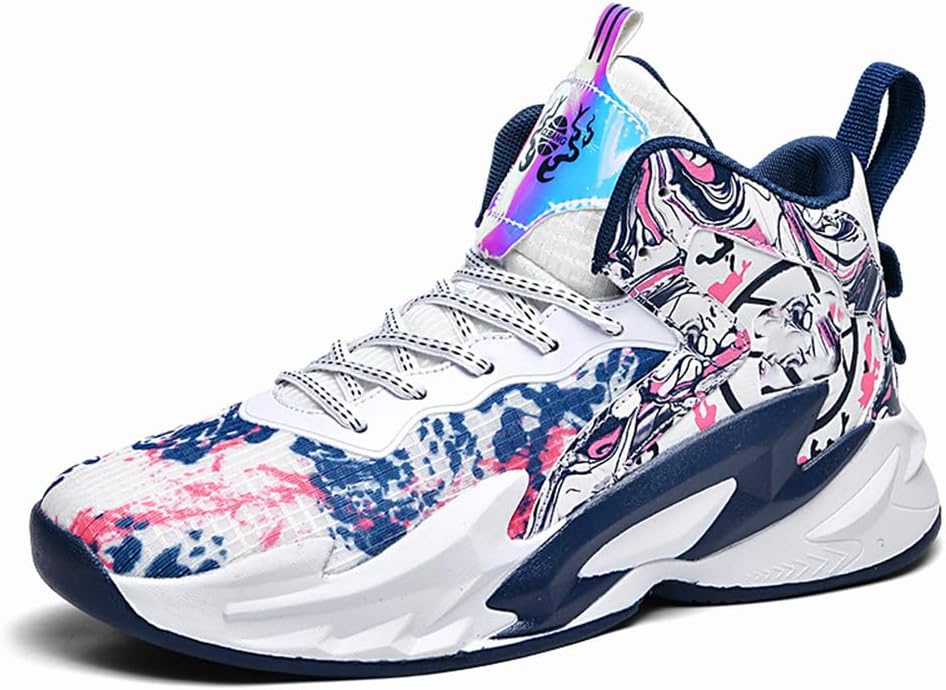 

Унисекс модные баскетбольные кроссовки NCNDB, высокие, противоскользящие, дышащие, для бега и спорта, белый/синий