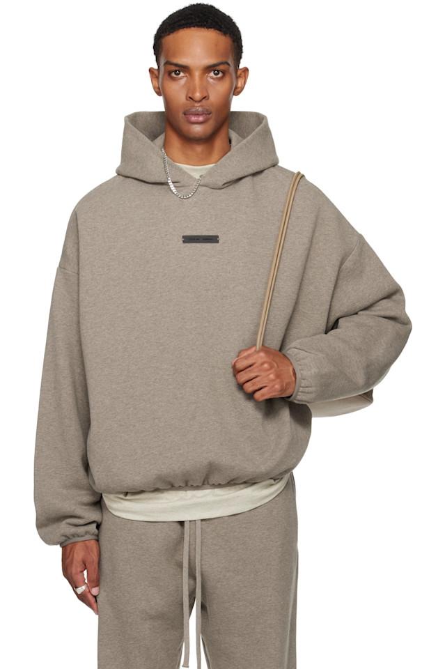 

Утеплённая худи современного кроя Fear Of God Essentials, цвет homestead heather