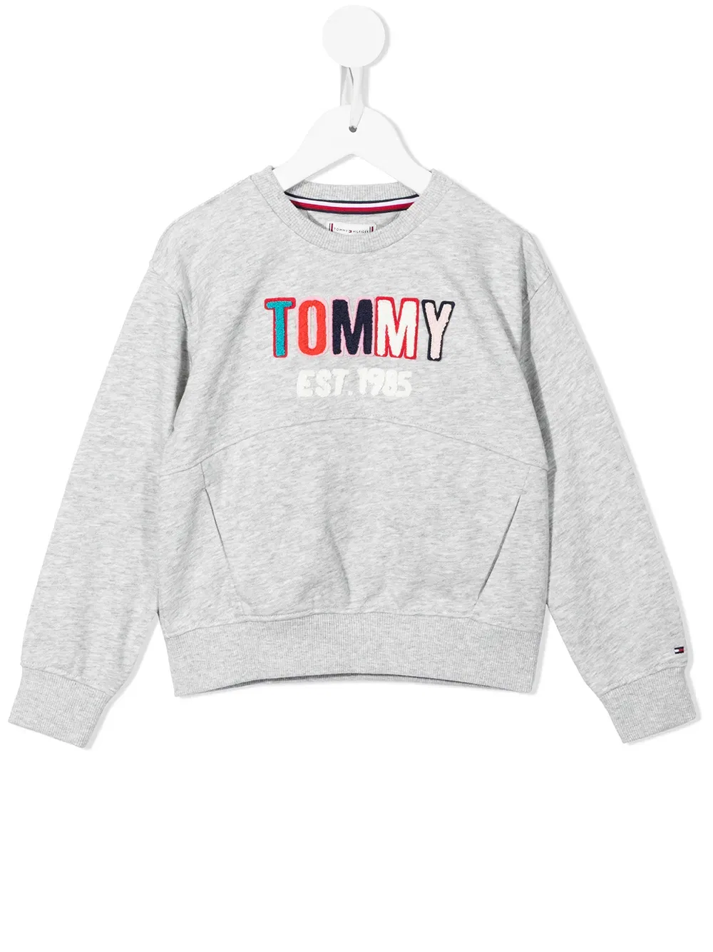 Толстовка с вышитым бархатным логотипом Tommy Hilfiger Junior, серый