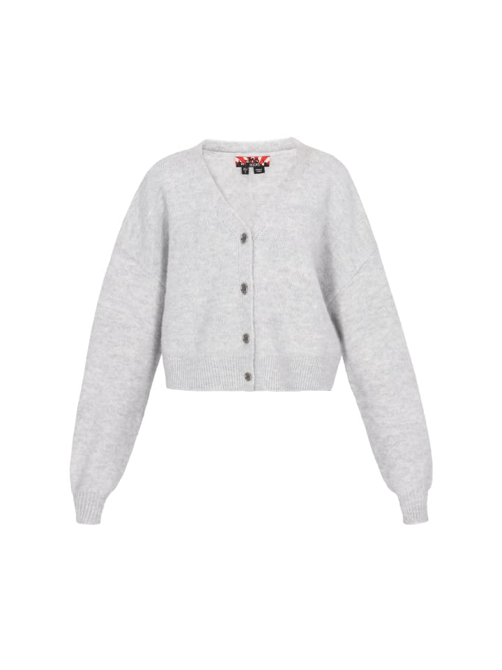 

Женский кардиган светло-серого меланжевого цвета myMo ROCKS