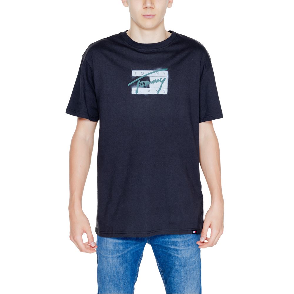 

Черная хлопковая футболка Rigenerato Tommy Jeans