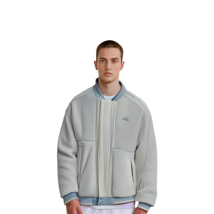 Бархатная куртка мужская мелово-белая Adidas, белый — фото 4