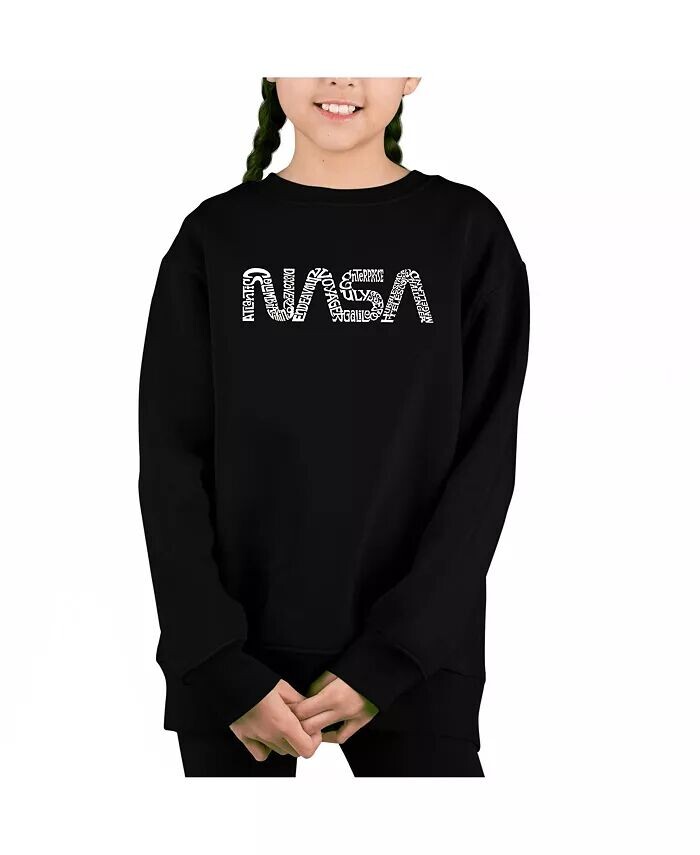 

Worm Nasa — толстовка с круглым вырезом Big Girl's Word Art La Pop Art, синий