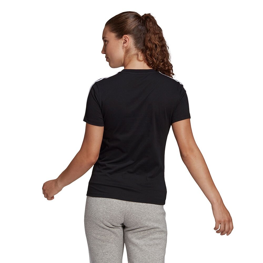 Футболка с коротким рукавом adidas Essentials Slim 3 Stripes, черный — фото 2