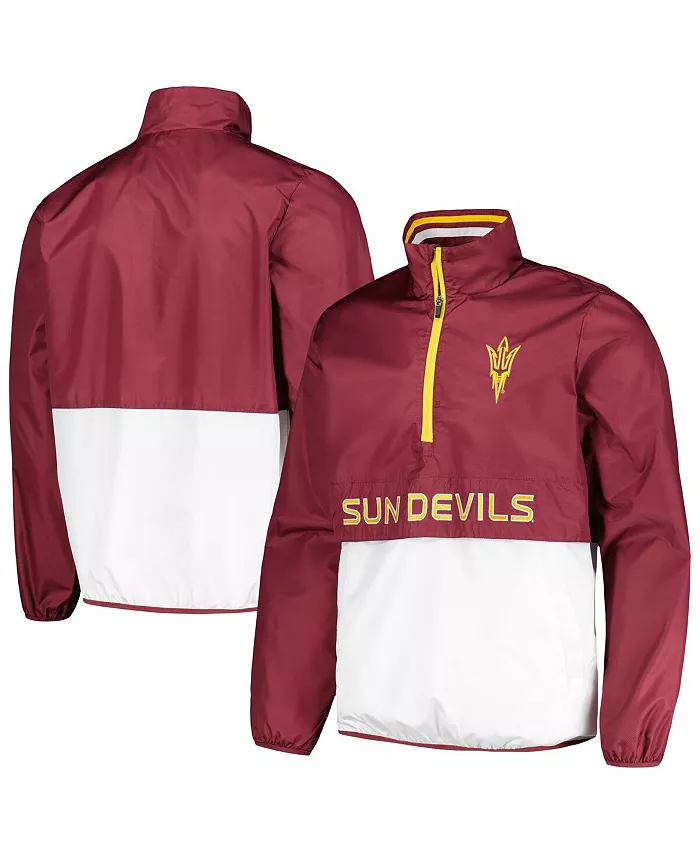 

Толстовка Men's Maroon Arizona State Sun Devils Cornerman Half-Zip Top G-III Sports by Carl Banks